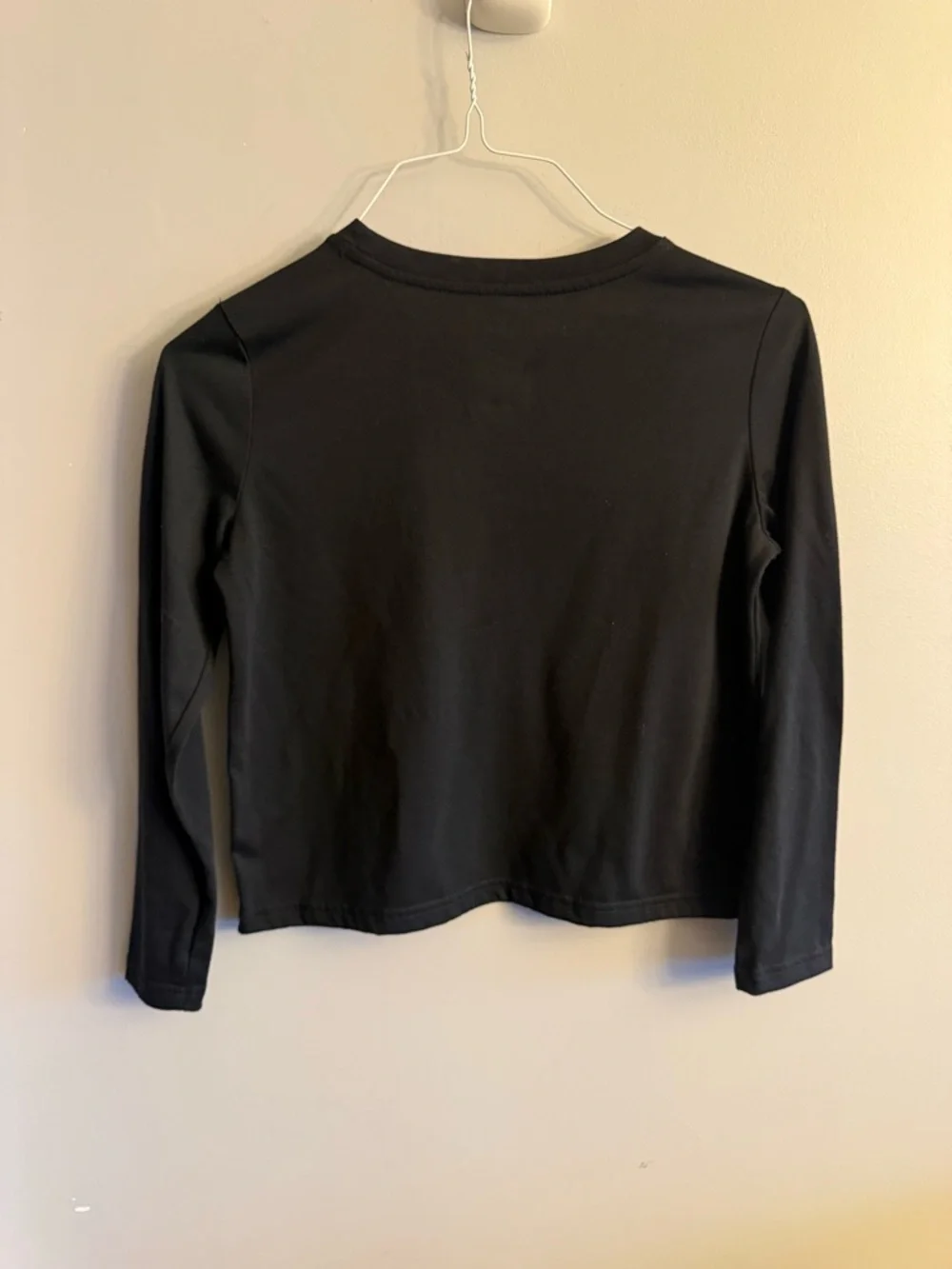 Converse Chuck Taylor Graphic Crop Top Youth L Black Long Sleeve Y2K Streetwear